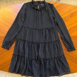 Art Class Ruffle Chic Black Dress